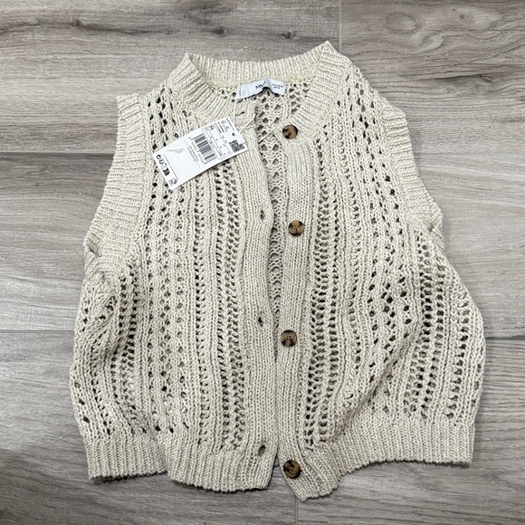 Mango crochet knit vest sweater top size medium - Picture 1 of 2